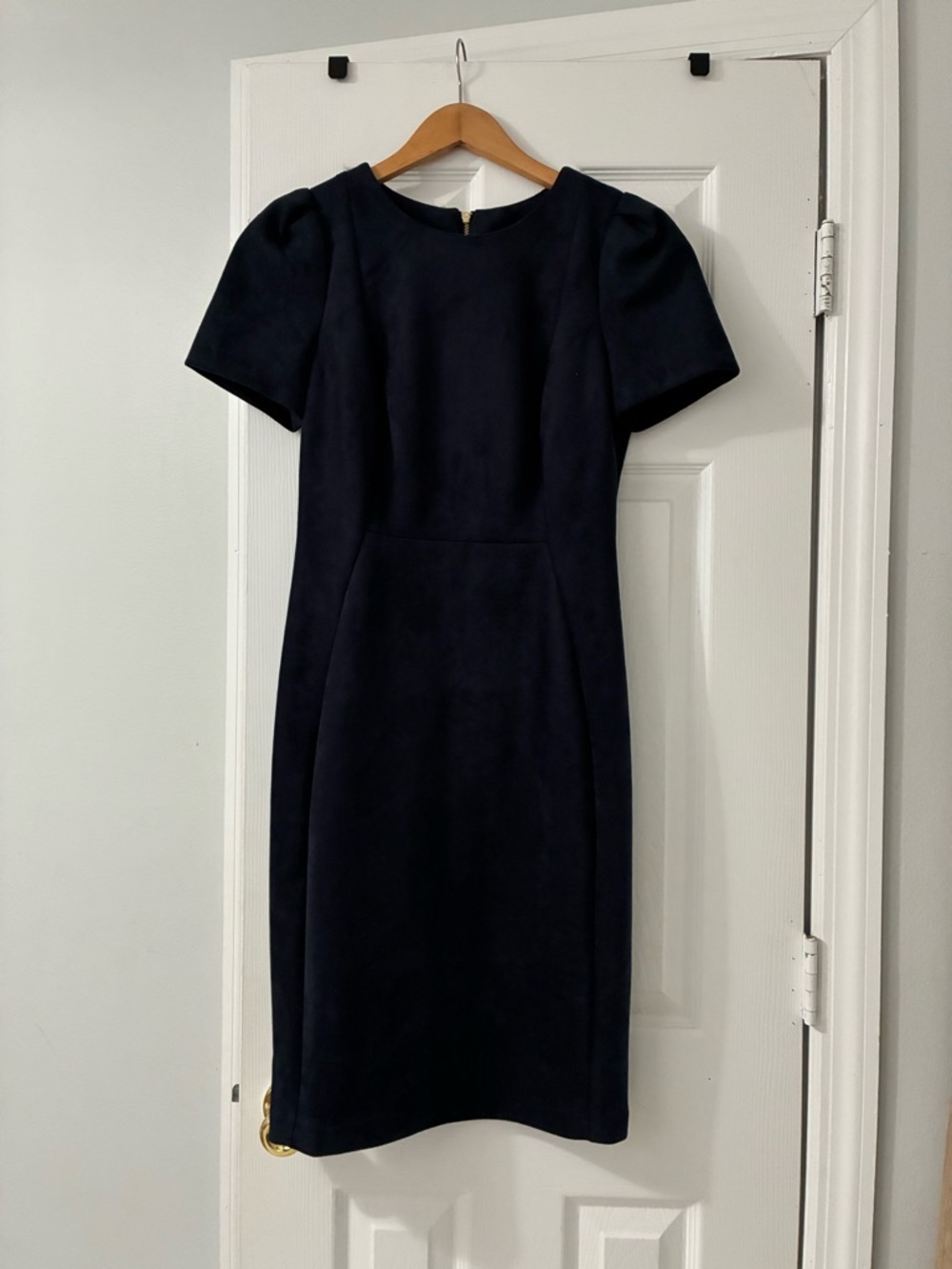 Calvin Klein Navy Short-Sleeve Midi Sheath Dress